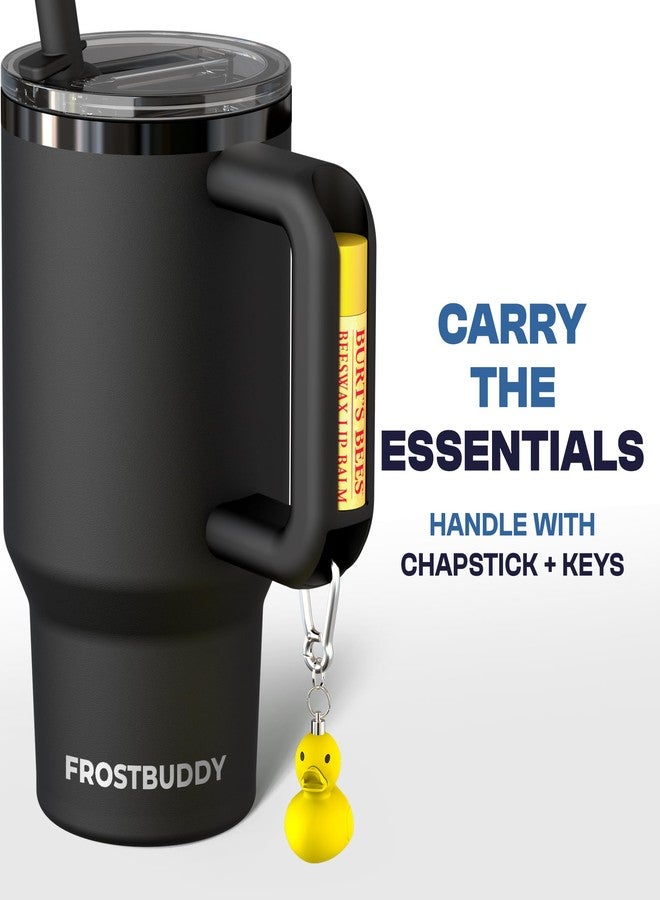 Frost Buddy Thicc Buddy - 16 oz Stainless Steel Vacuum Insulated Tumbler with Lid and Straw for Water - Travel Mug Cupholder Friendly - Gifts for Women Men Him Her (Black) - Image 4